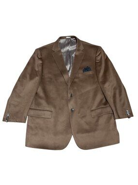 100% Cashmere Brown Sport Coat  Sz 50R 2-Button Size Double-Vent Joseph Abboud